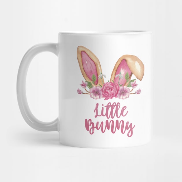 Little Bunny - Easter Bunny Ears with Pink Flowers by Patty Bee Shop